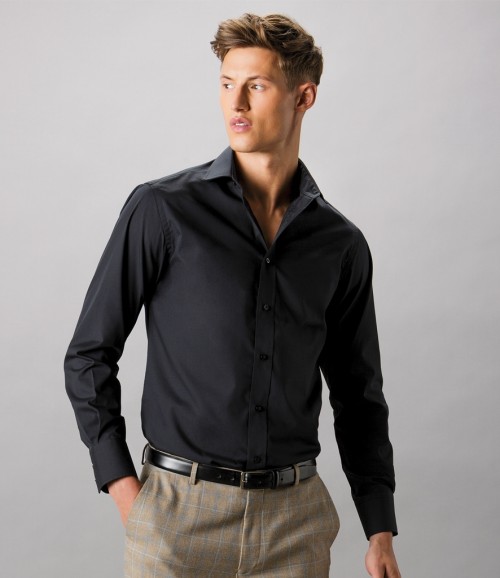 Kustom Kit Long Sleeve Tailored Fit Business Shirt