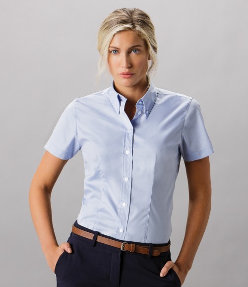 Kustom Kit Ladies Premium Short Sleeve Tailored Oxford Shirt